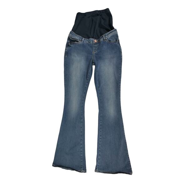 Asos Maternity Jeans Womens US Size 4 (30x31.5) Flare Leg Stretchy Belly Panel - Picture 6 of 9